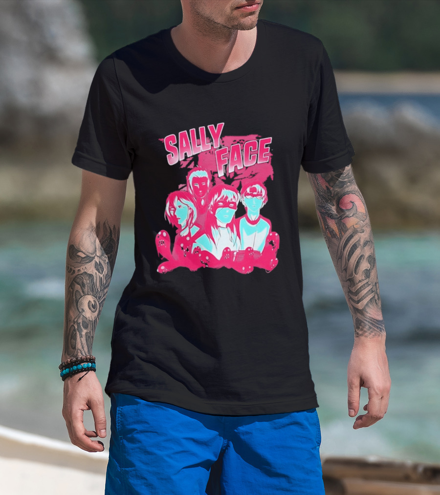 Sally Face Characters Group Indie Game Sal Fisher T-Shirt