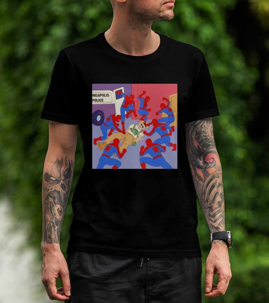 Spider Man Minneapolis Police Kicking Jake Lang T-Shirt