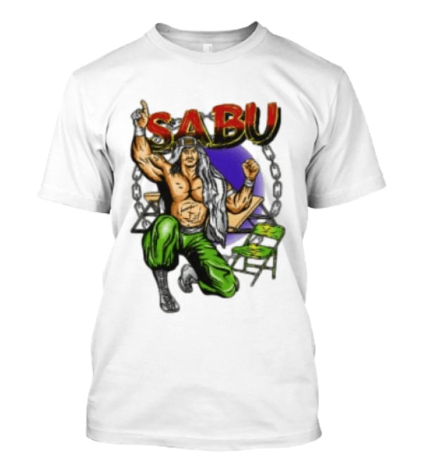 Beyondhumanmerch The Great Sabu Wrestling Character Chains And Table T-Shirt