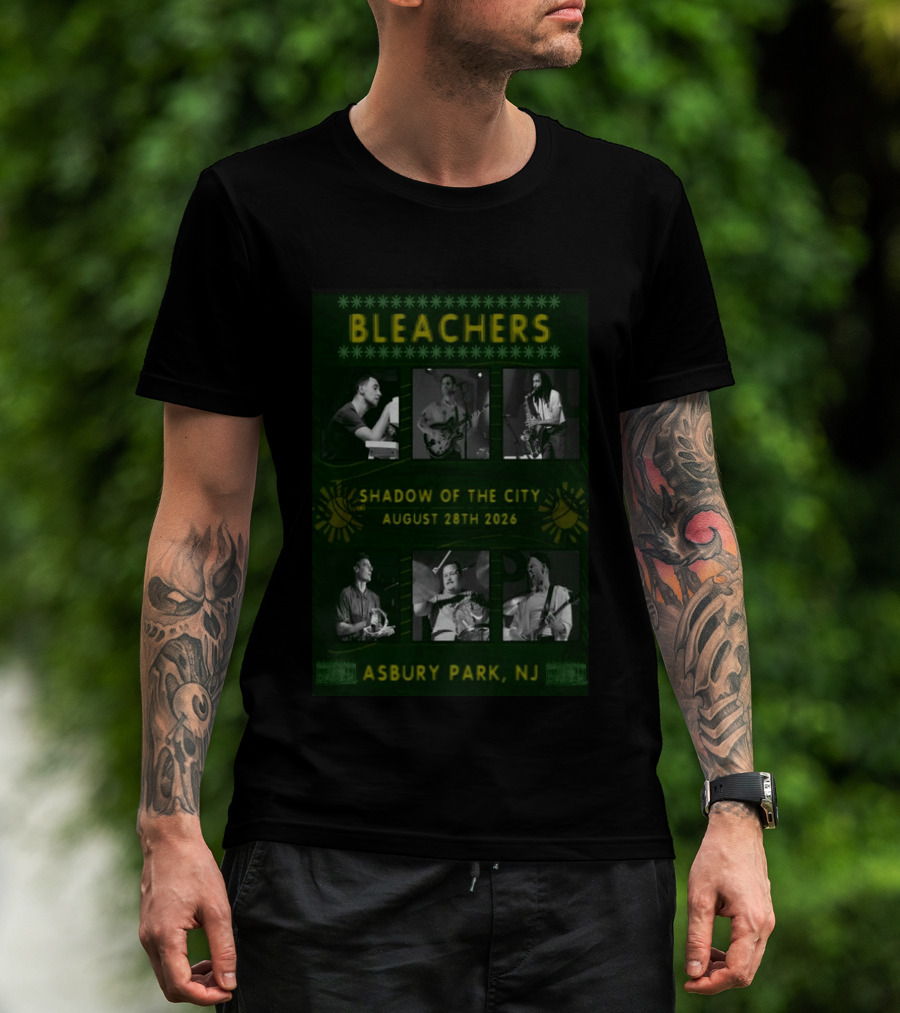 Bleachers Shadow Of The City Asbury Park NJ August 28th 2026 T-Shirt