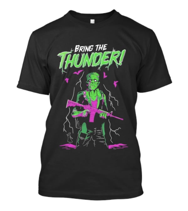 Bring The Thunder Halloween Zombie Soldier With Rifle T-Shirt