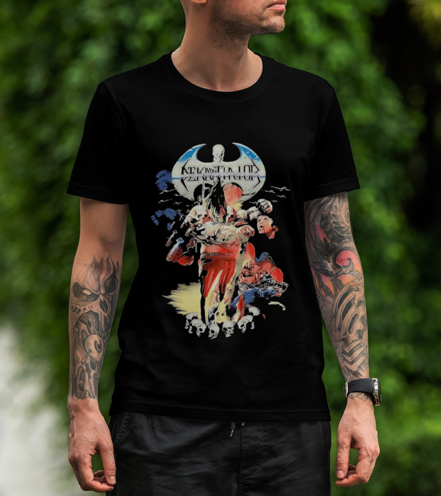 Dekapitator The Storm Before The Calm Skull And Axe Battle Scene T-Shirt