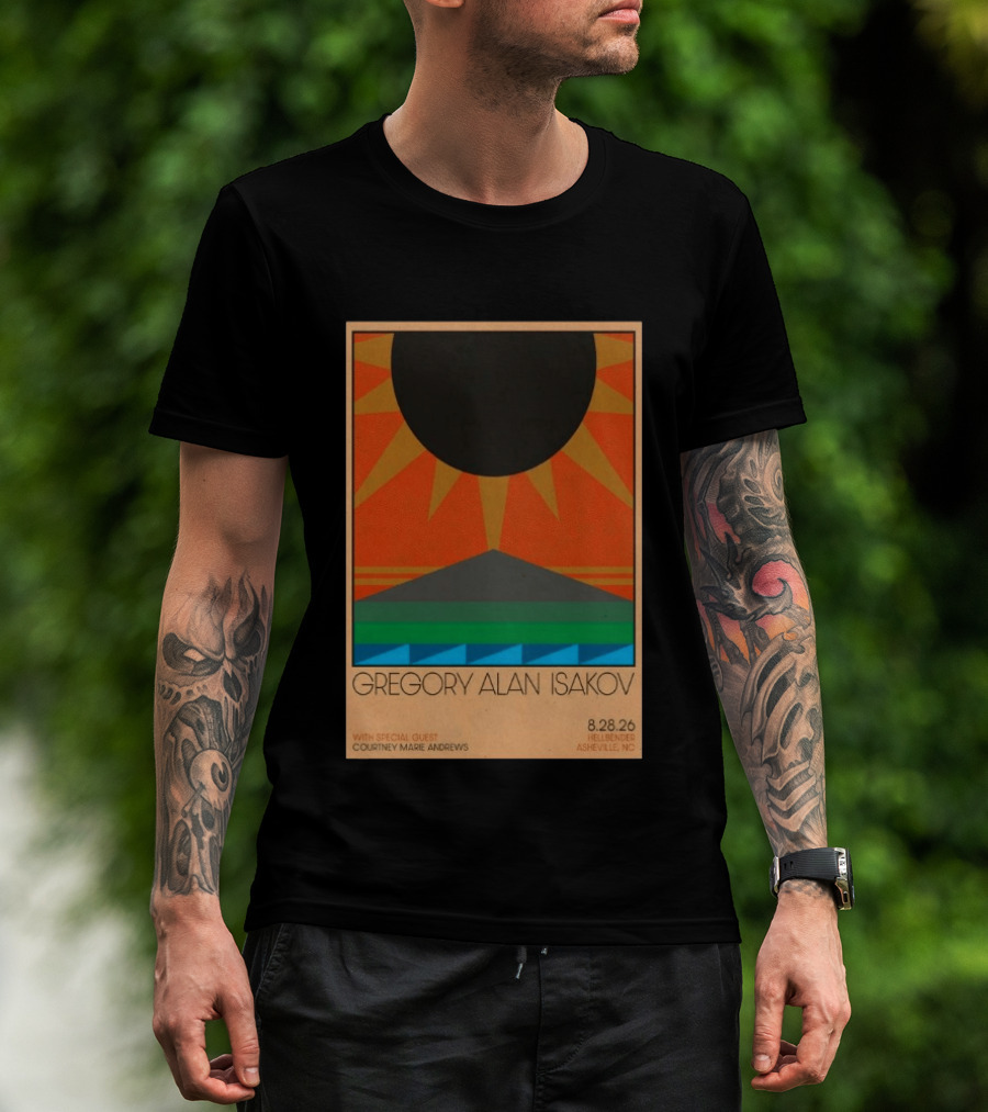 Gregory Alan Isakov 08 28 26 Hellbender Asheville NC Tour With Courtney Marie Andrews T-Shirt