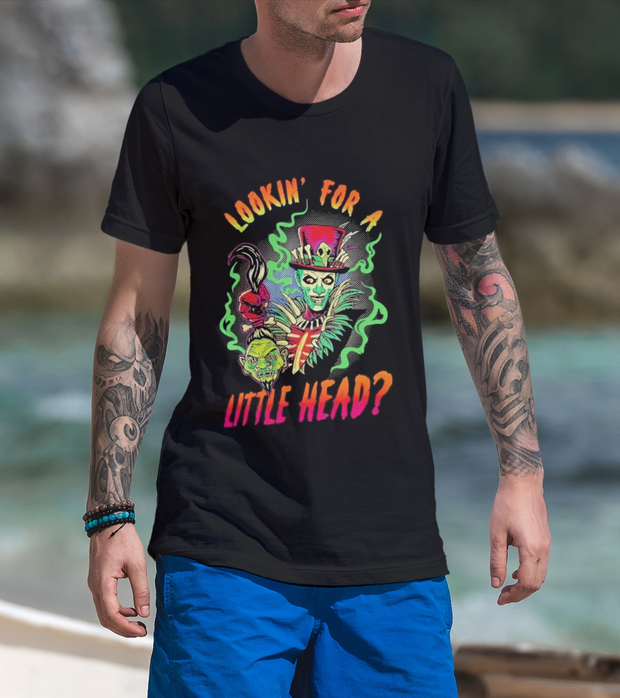 Lookin' For A Little Head Voodoo Witch With Top Hat And Skull Motif T-Shirt