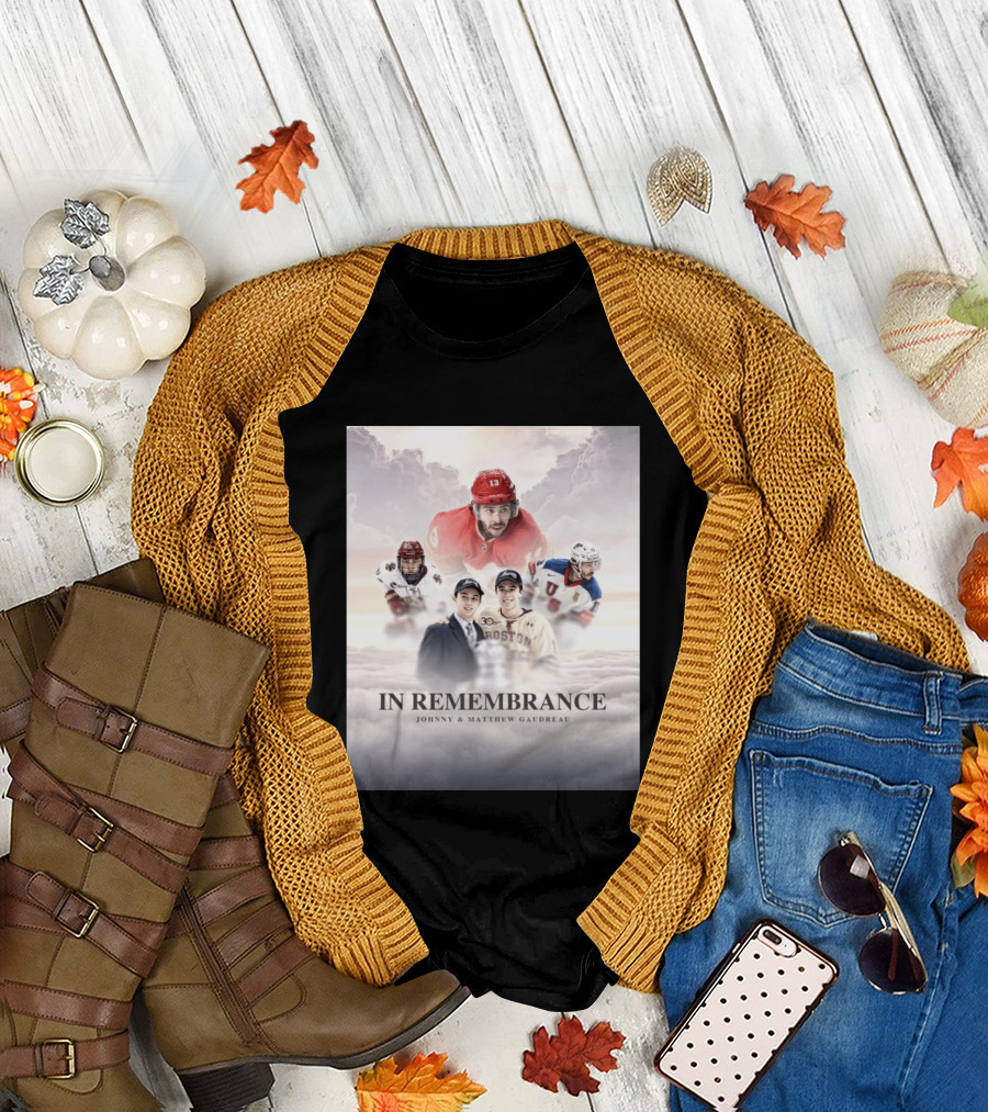 In Remembrance Johnny & Matthew Gaudreau Hockey Tribute With Boston And USA Jerseys T-Shirt