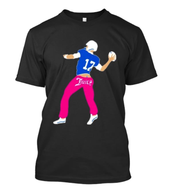 Josh Allen 17 Juicy Football Player Buffalo Bills Fans Retro Series T-Shirt