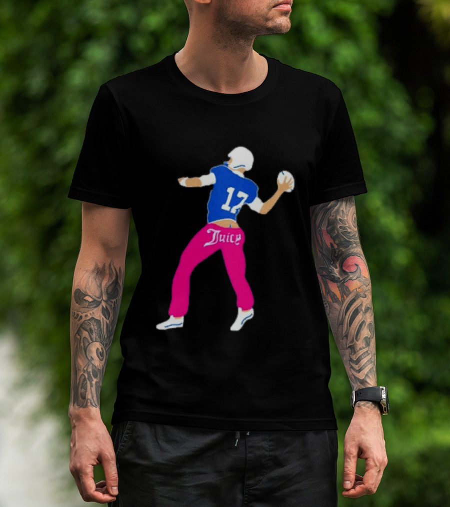 Josh Allen 17 Juicy Football Player Buffalo Bills Fans Retro Series T-Shirt