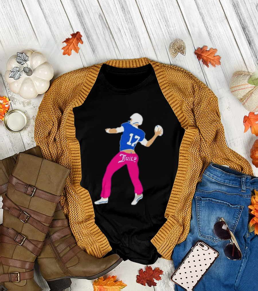 Josh Allen 17 Juicy Football Player Buffalo Bills Fans Retro Series T-Shirt