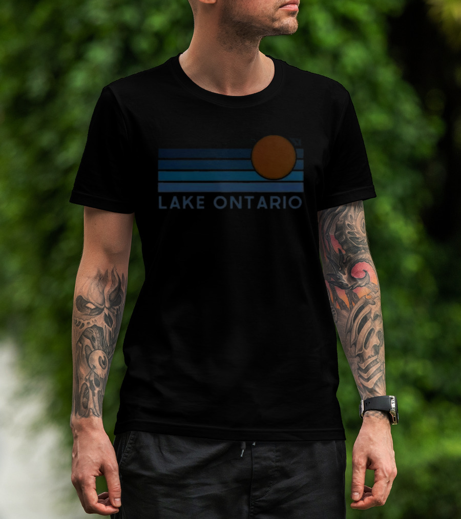 Lake Ontario Sunset Over Great Lakes Horizon T-Shirt