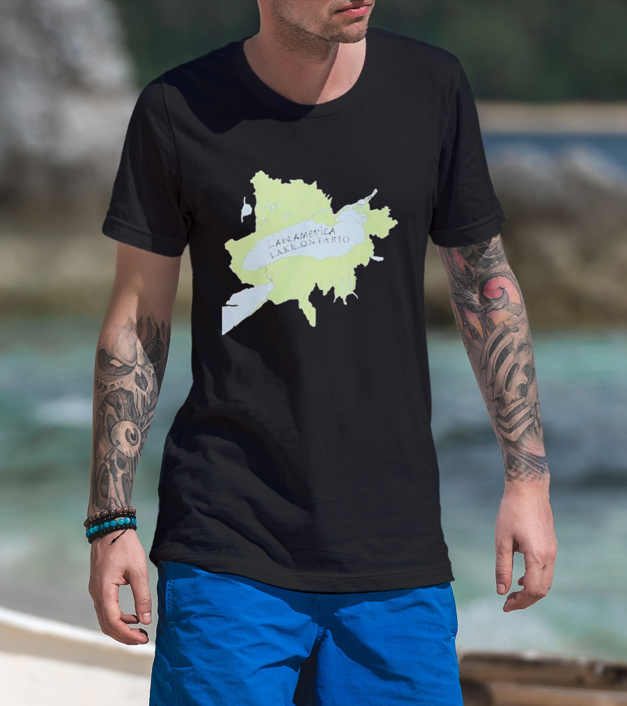 Lake America Lake Ontario Unique Map T-Shirt