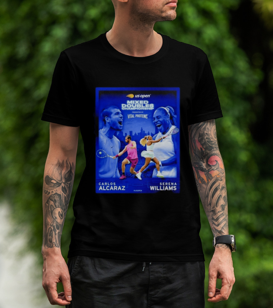 US Open Mixed Doubles Championship Carlos Alcaraz Serena Williams Vital Proteins T-Shirt