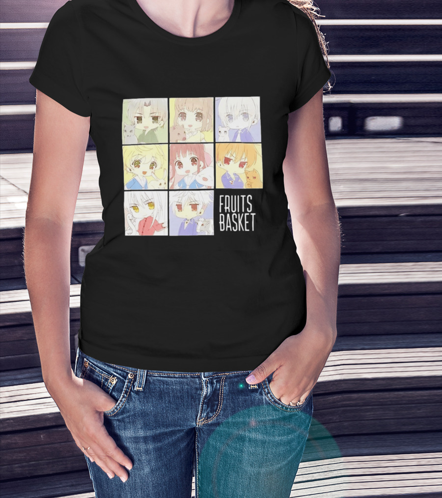Fruits Basket Chibi Characters Grid With Cute Kawaii Anime T-Shirt