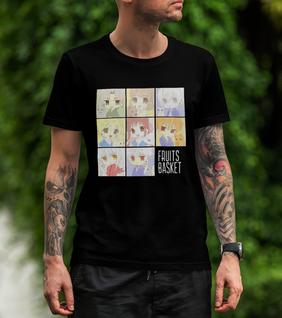 Fruits Basket Chibi Characters Grid With Cute Kawaii Anime T-Shirt