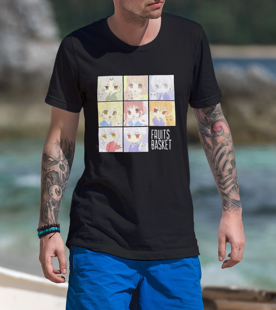 Fruits Basket Chibi Characters Grid With Cute Kawaii Anime T-Shirt
