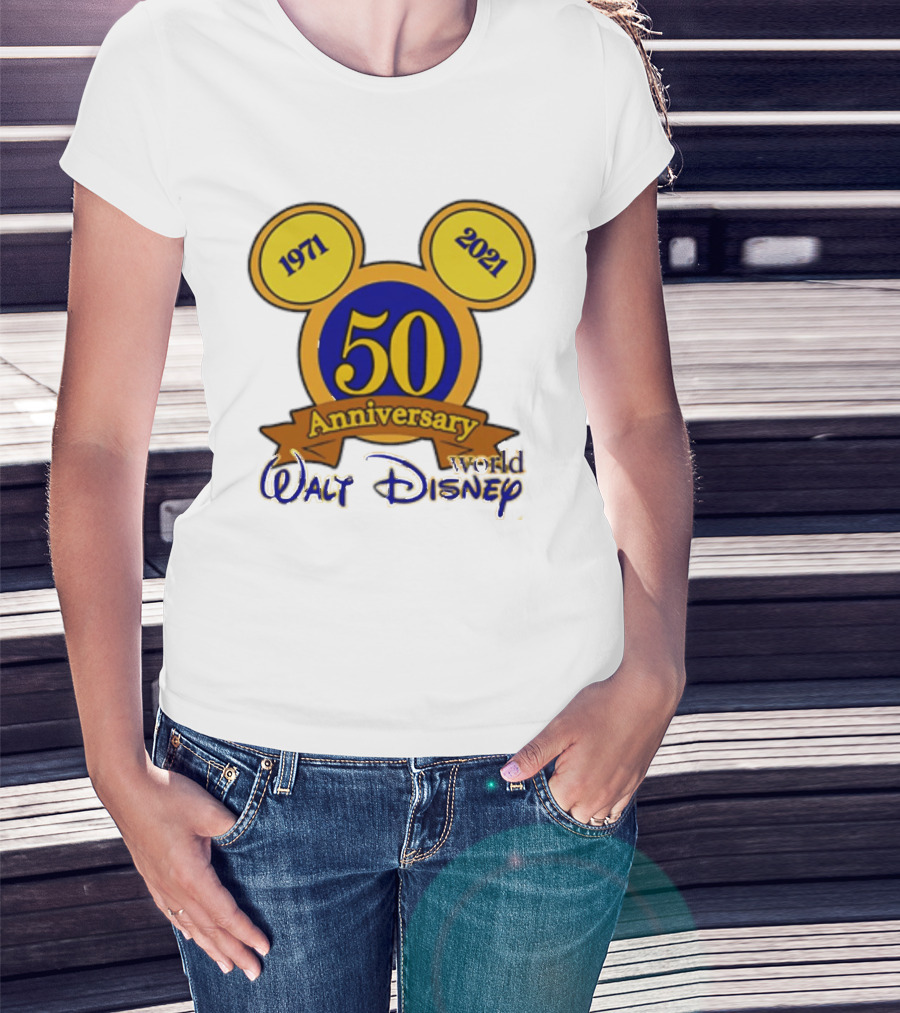 1971 2021 50th Anniversary Walt Disney World Mickey Ears Celebration T-Shirt