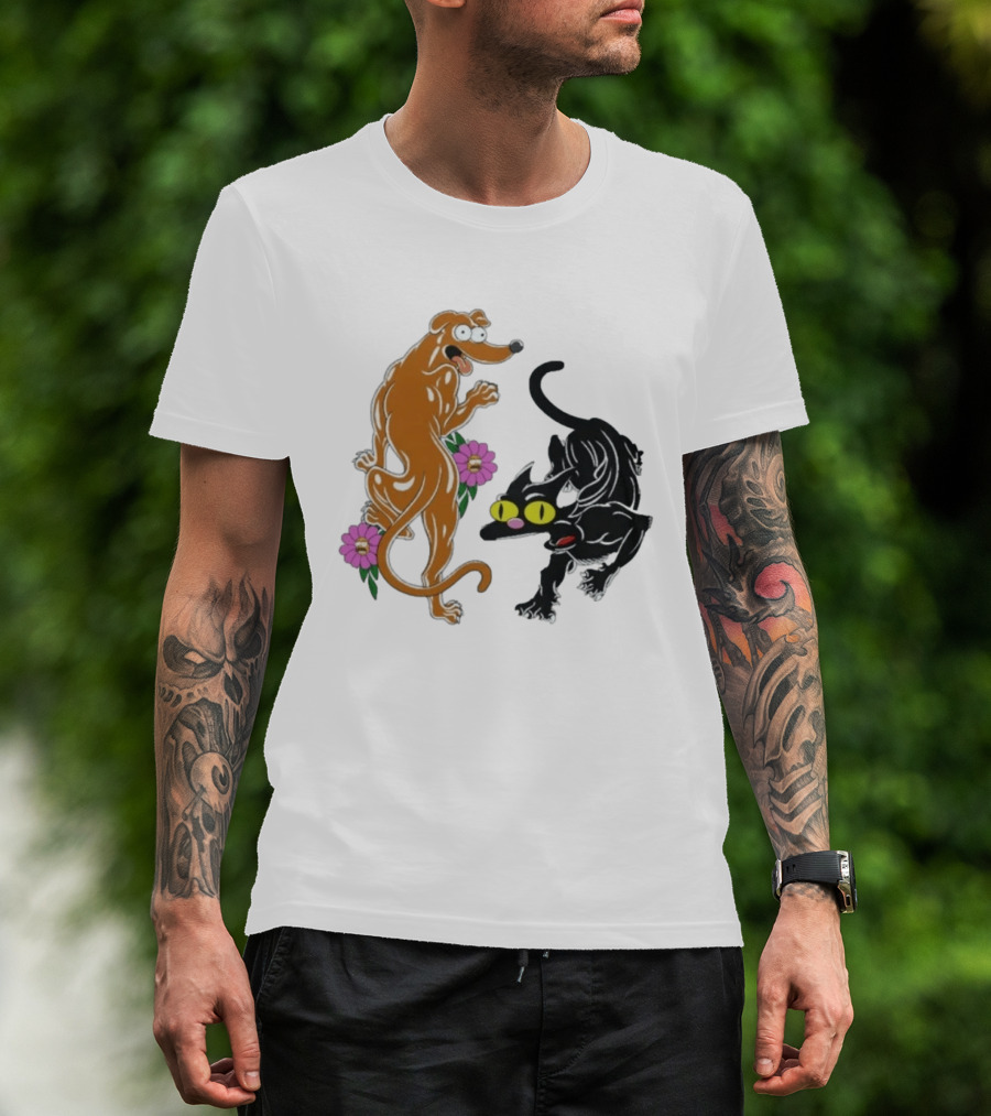 Buff Santa's Little Helper Snowball Ned Flanders Flowers T-Shirt