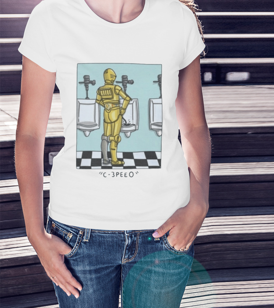 Star Wars C 3PEEO Droid Pun C 3PO Urinal Humor T-Shirt