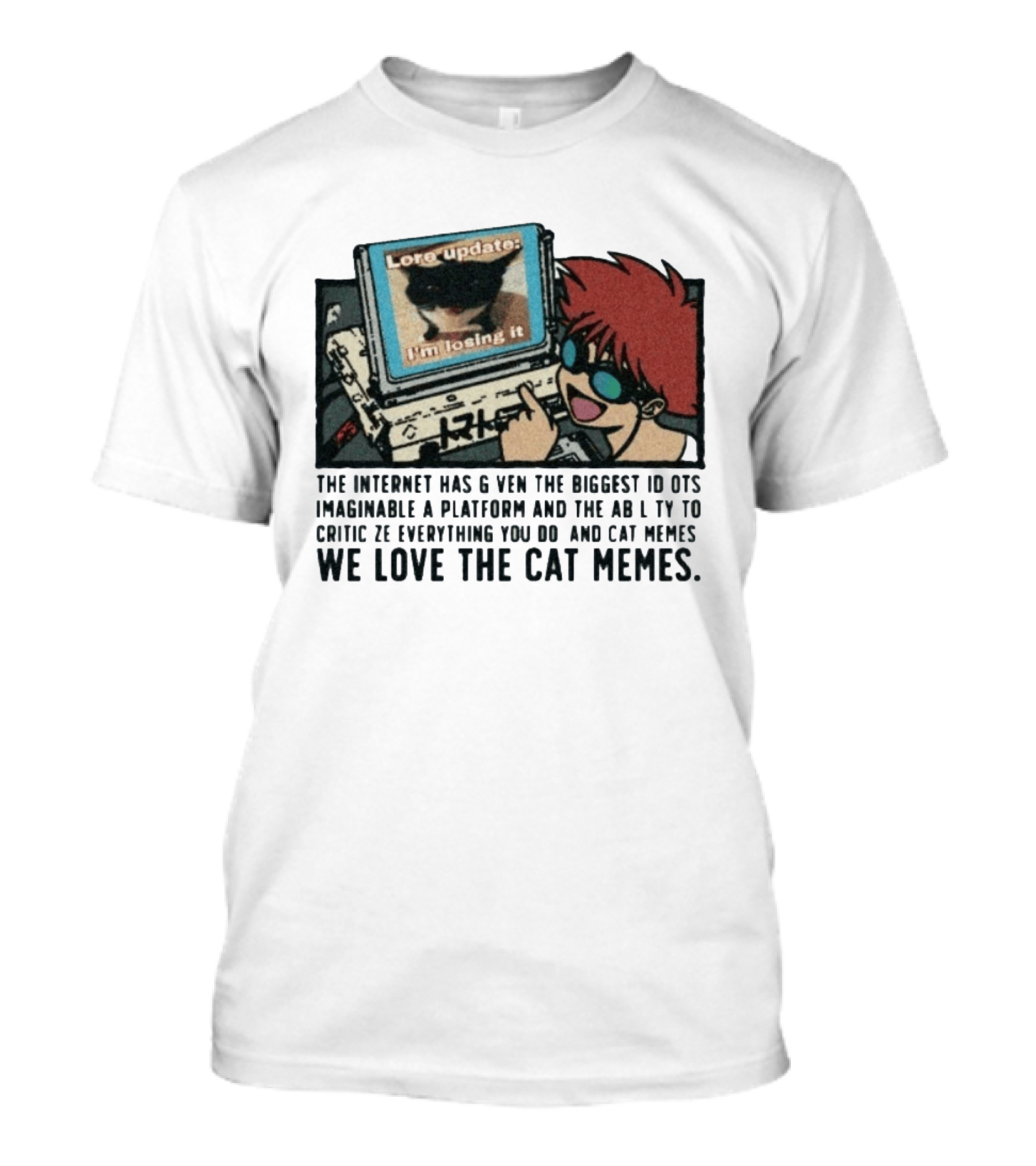 Edward Cowboy Bebop Internet Idiots Cat Memes Lore Update I'm Losing It T-Shirt