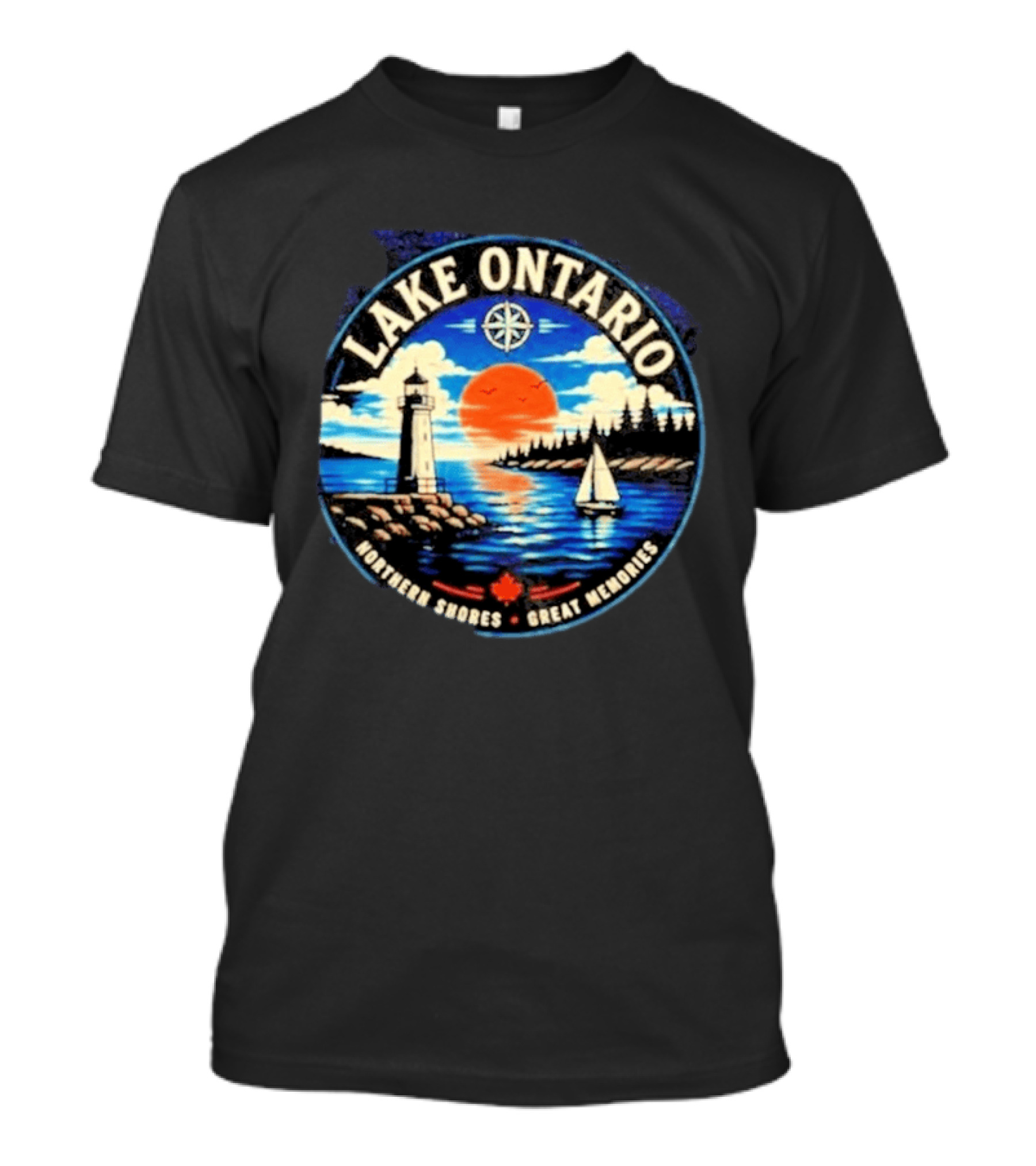 Lake Ontario Lighthouse Sunset Northern Shores Great Memories T-Shirt
