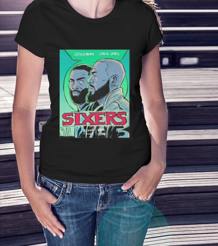 Jaylen Brown Lebron James Sixers NBA Lanterns T-Shirt