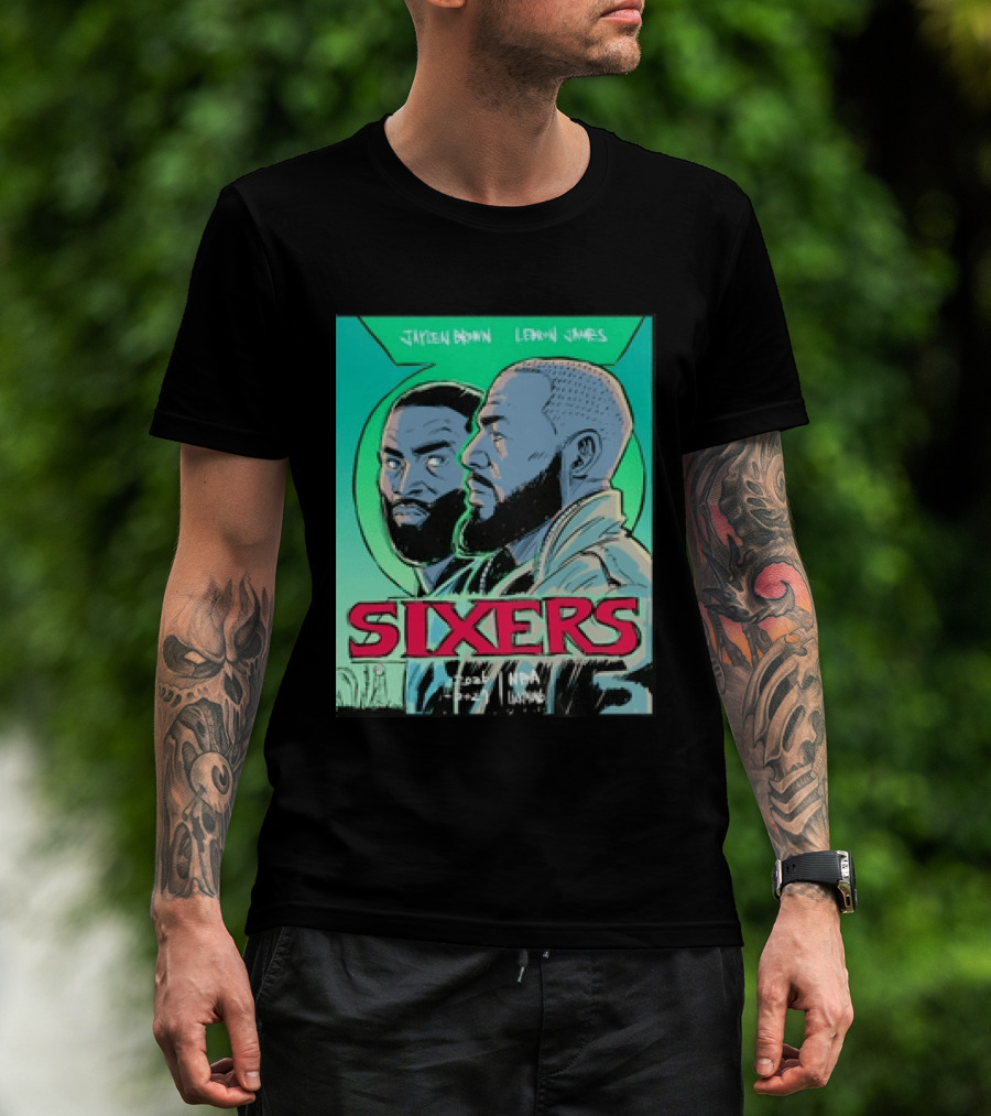Jaylen Brown Lebron James Sixers NBA Lanterns T-Shirt