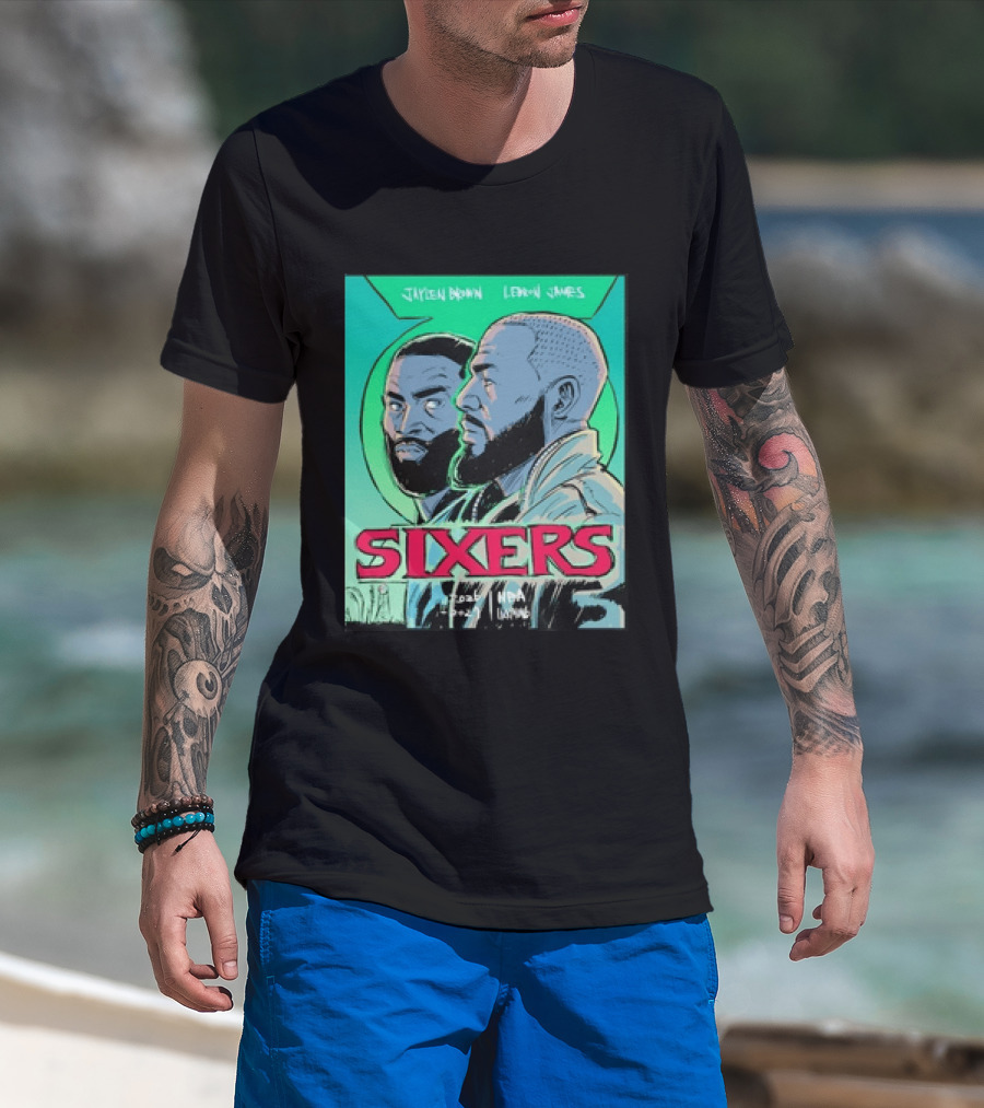 Jaylen Brown Lebron James Sixers NBA Lanterns T-Shirt