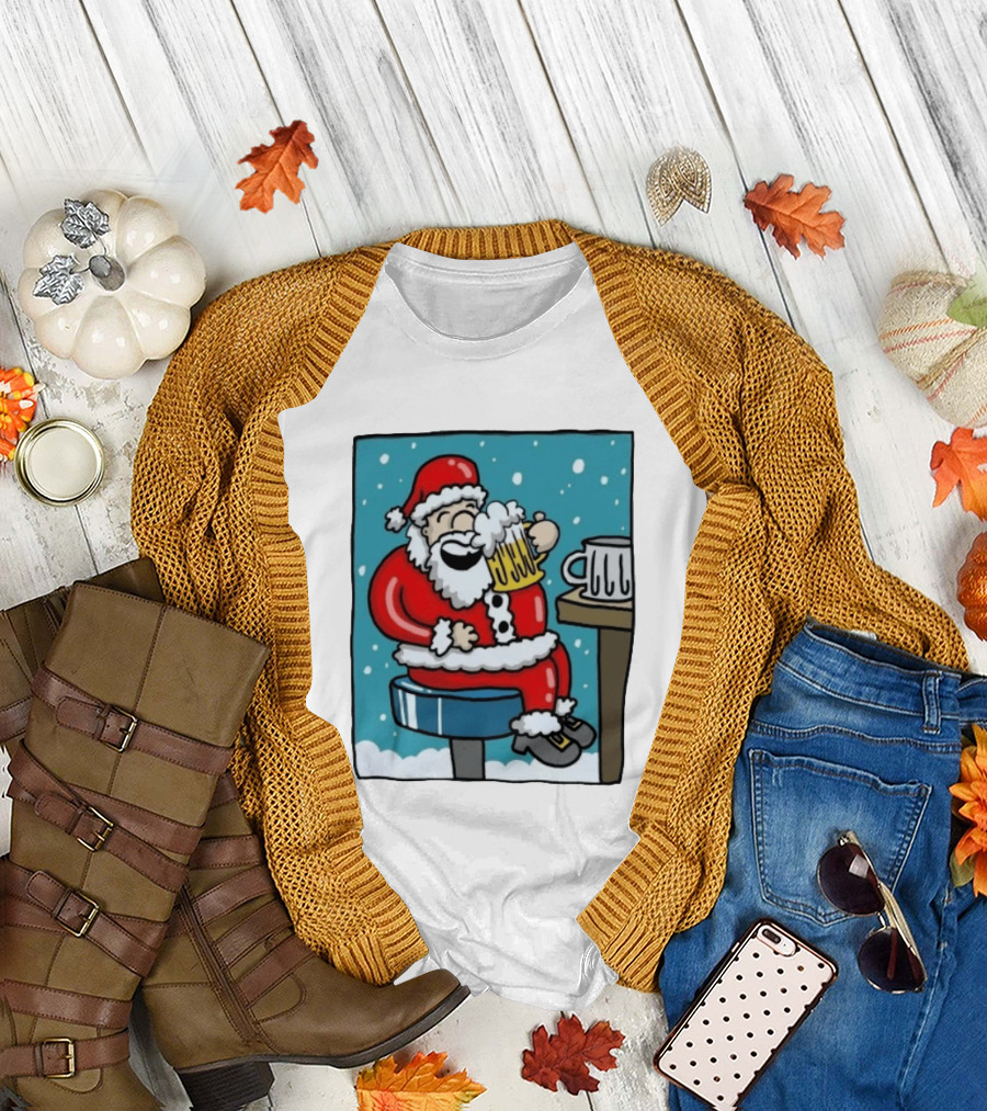 Santa Claus It's The Most Wonderful Time For A Beer Christmas T-Shirt