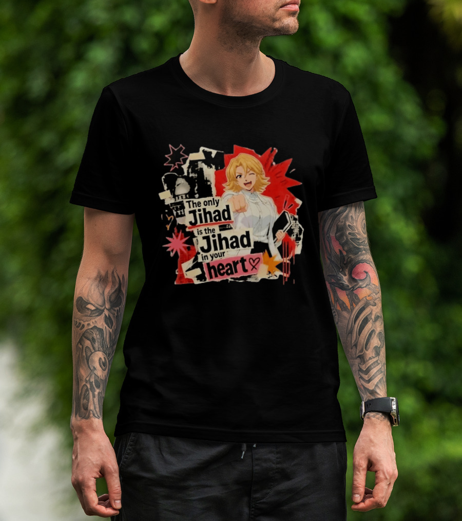 The Only Jihad Is The Jihad In Your Heart Anime Red Black Starburst Manga T-Shirt