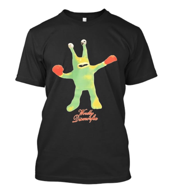 Wordly Dismorfia Boxing Alien Creature With Red Boxing Gloves T-Shirt