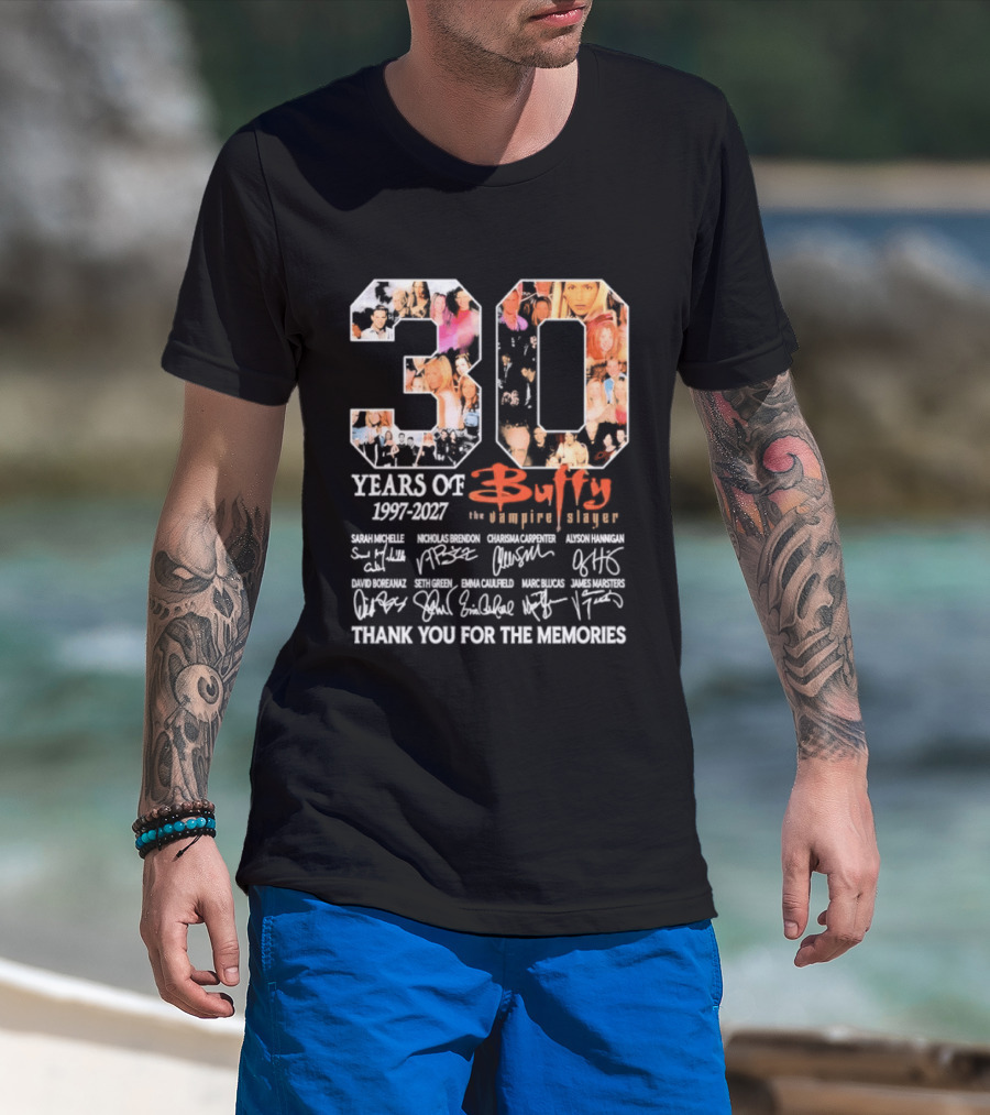 30 Years Of Buffy The Vampire Slayer 1997 2027 Thank You For The Memories T-Shirt
