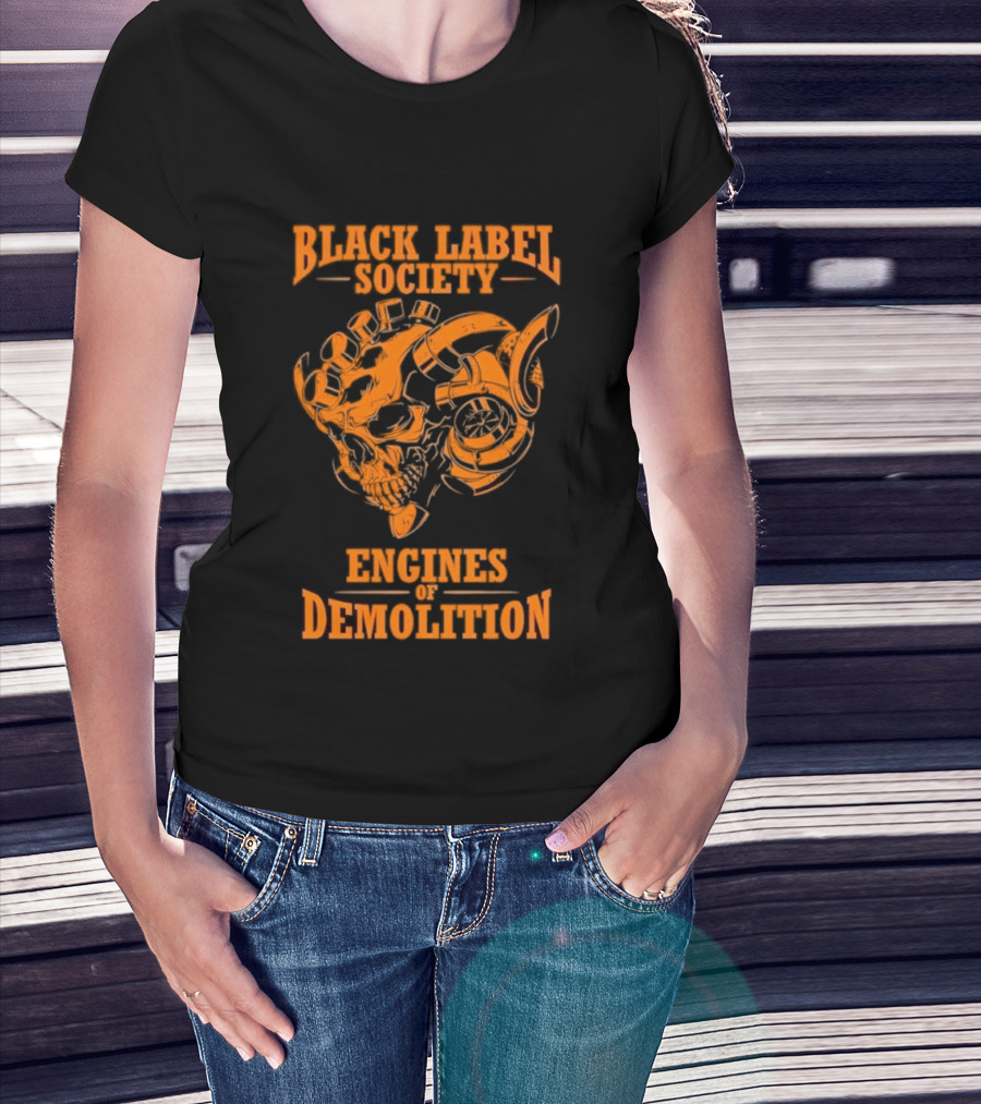 Black Label Society Engines Of Demolition Skull T-Shirt