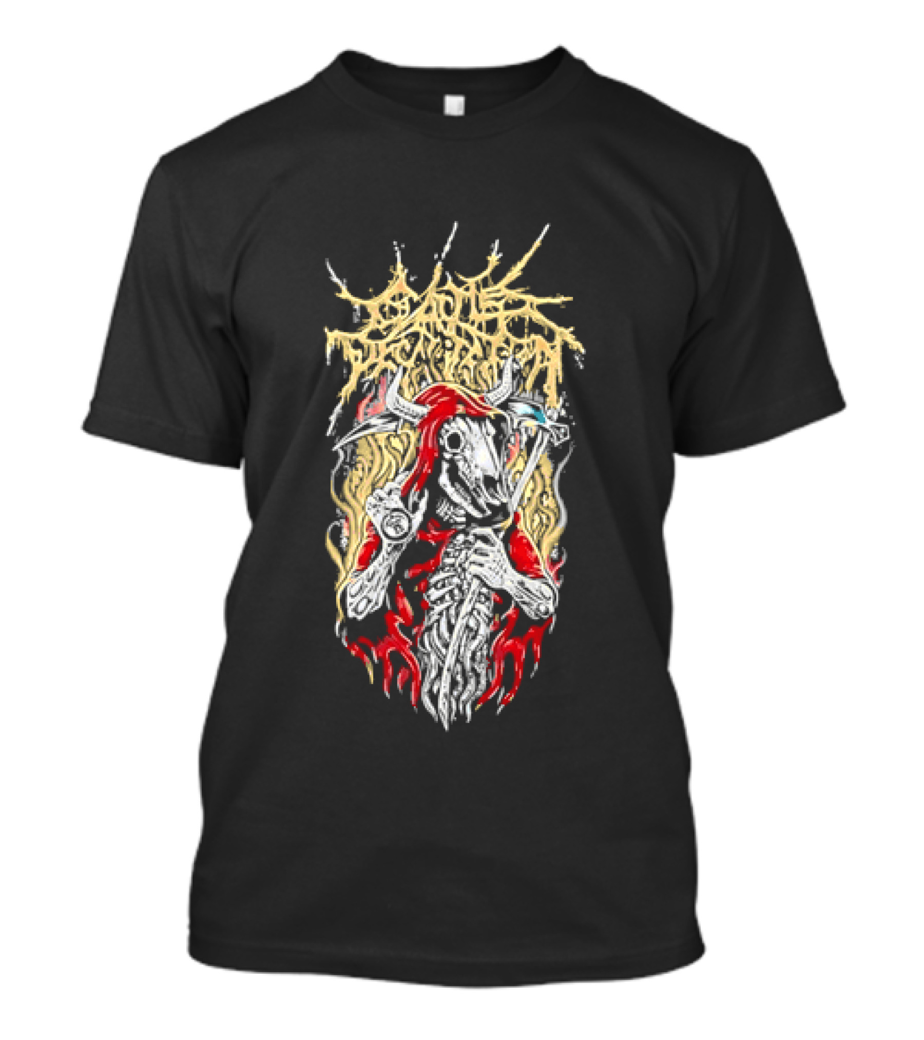 Cattle Decapitation Grim Reaper Skeleton Art Metal Band T-Shirt