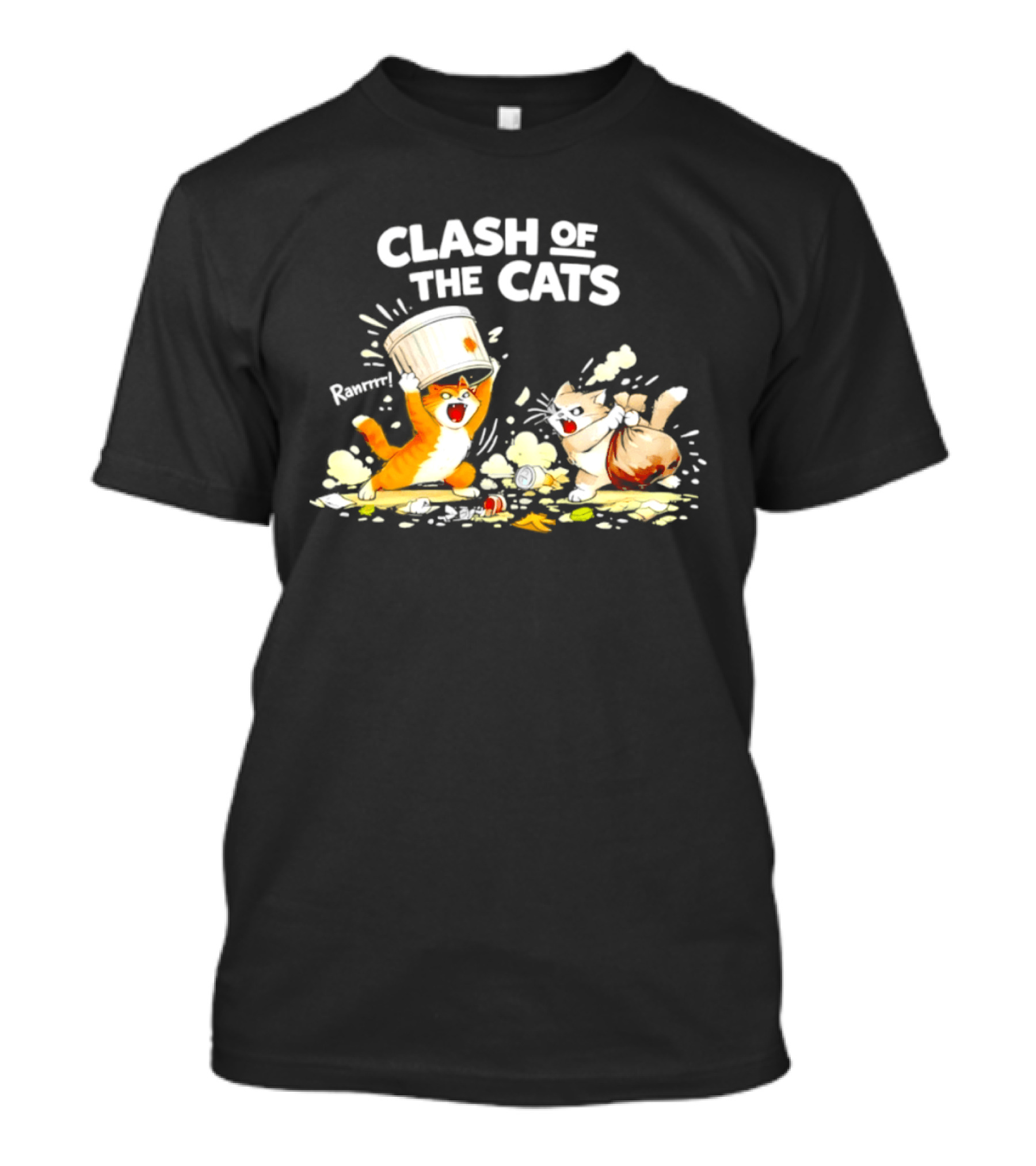 Clash Of The Cats Funny Fighting Kittens Playful Chaos T-Shirt