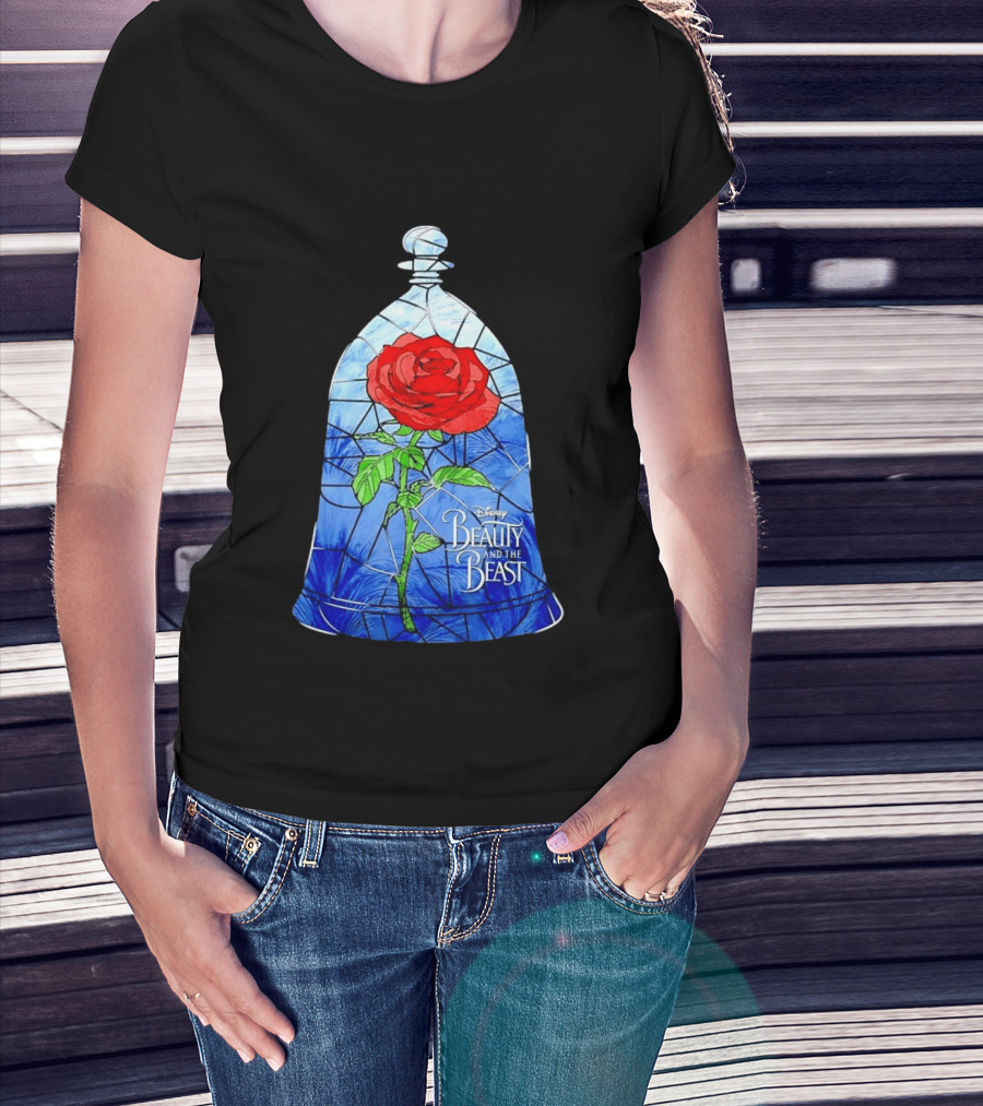 Disney Beauty And The Beast Stained Glass Rose Enchantment T-Shirt