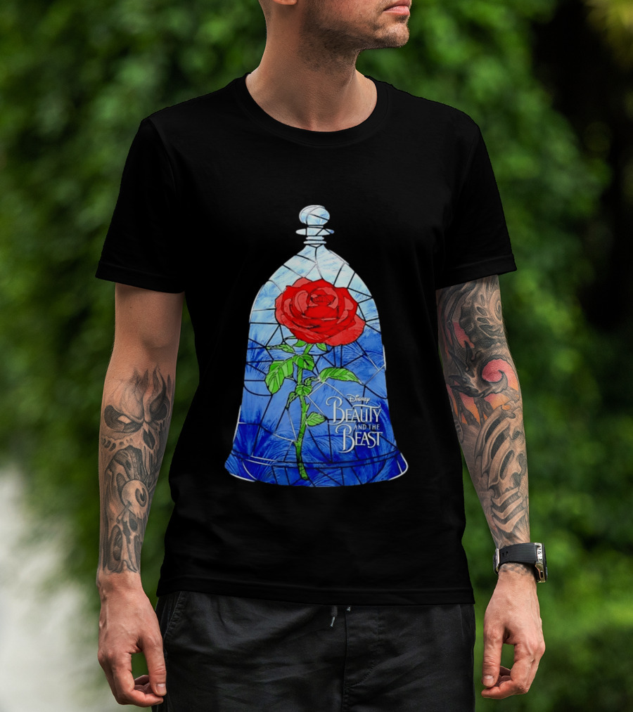 Disney Beauty And The Beast Stained Glass Rose Enchantment T-Shirt