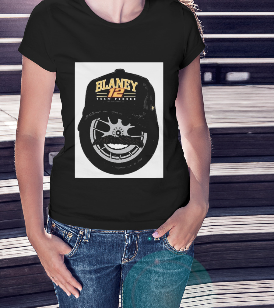 Blaney 12 Team Penske Mustache Racing Fan Gear T-Shirt