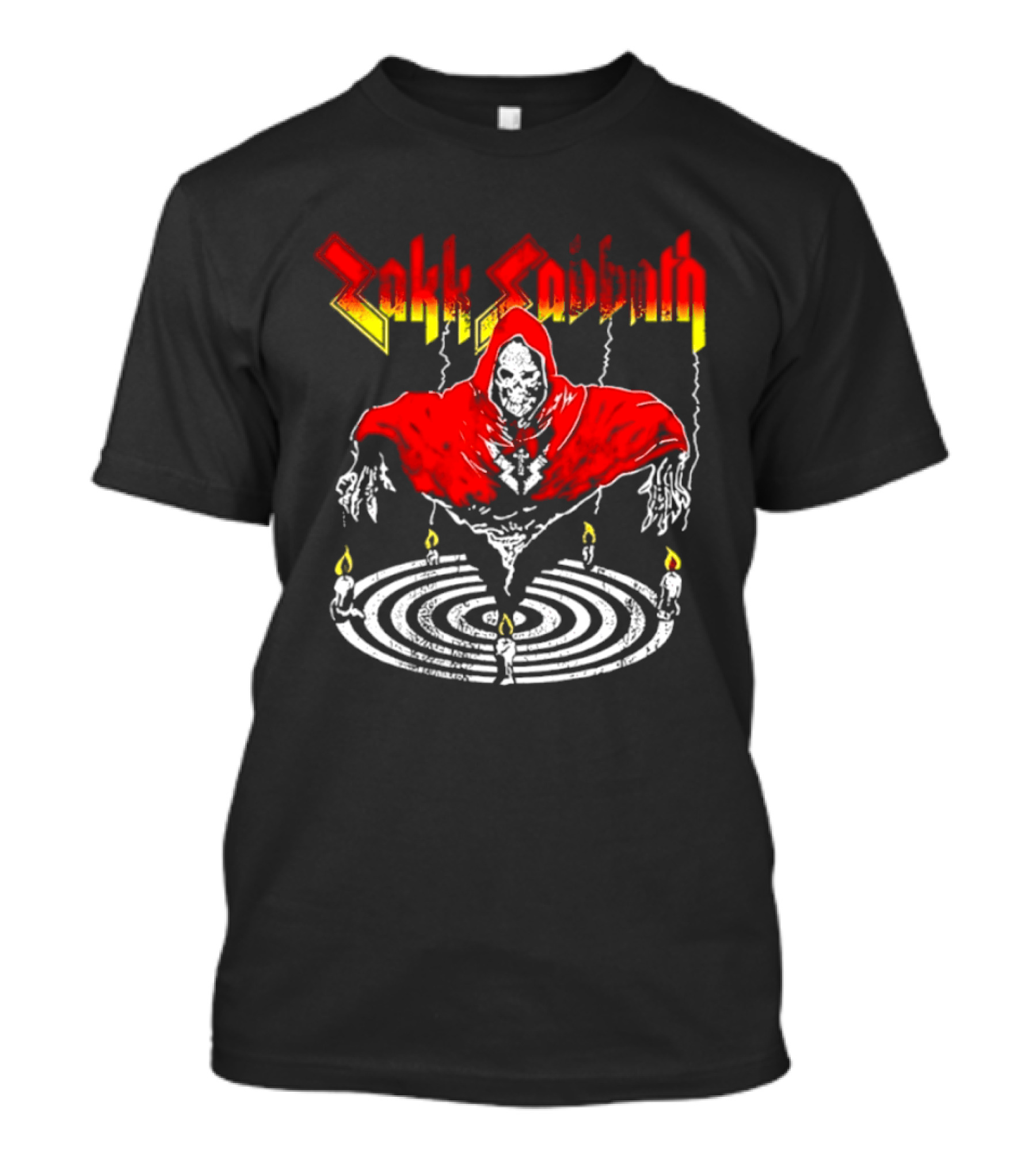 Zakk Sabbath Distressed Heavy Metal Red Ripped Robe Candles T-Shirt