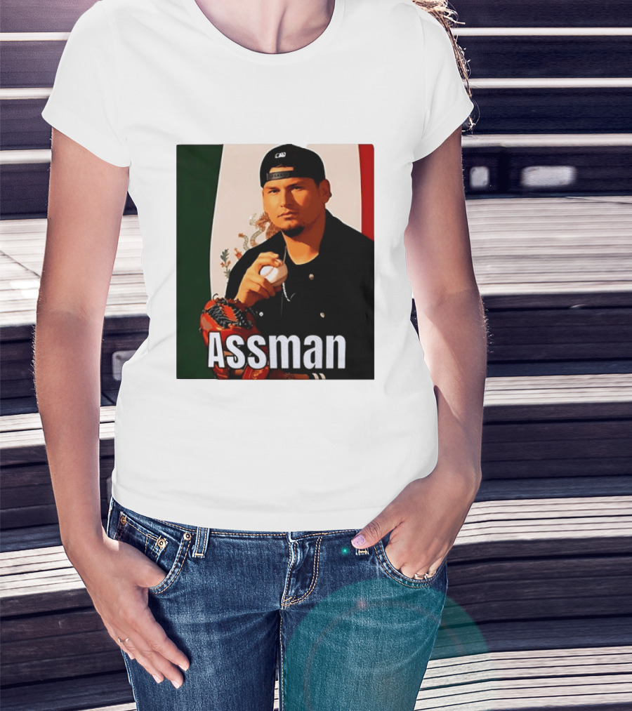 Assman Baseball Player Mexico Flag Baseball Glove Cap T-Shirt