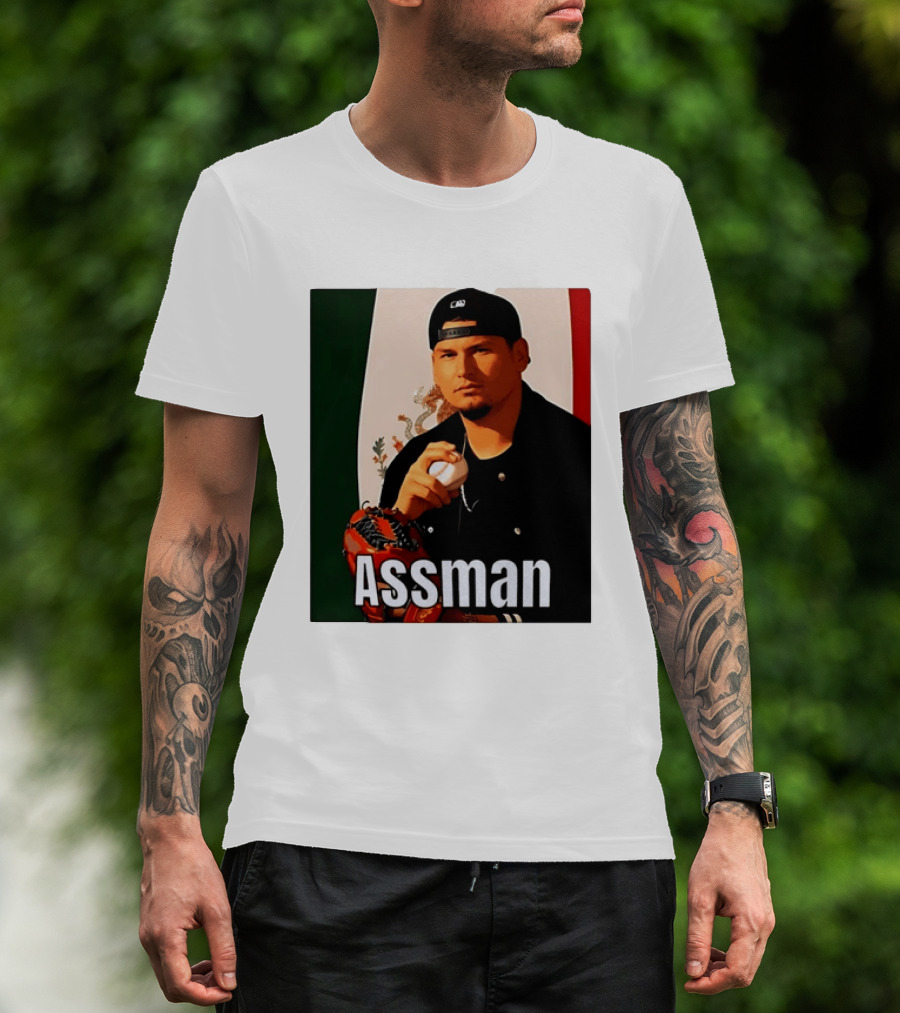 Assman Baseball Player Mexico Flag Baseball Glove Cap T-Shirt