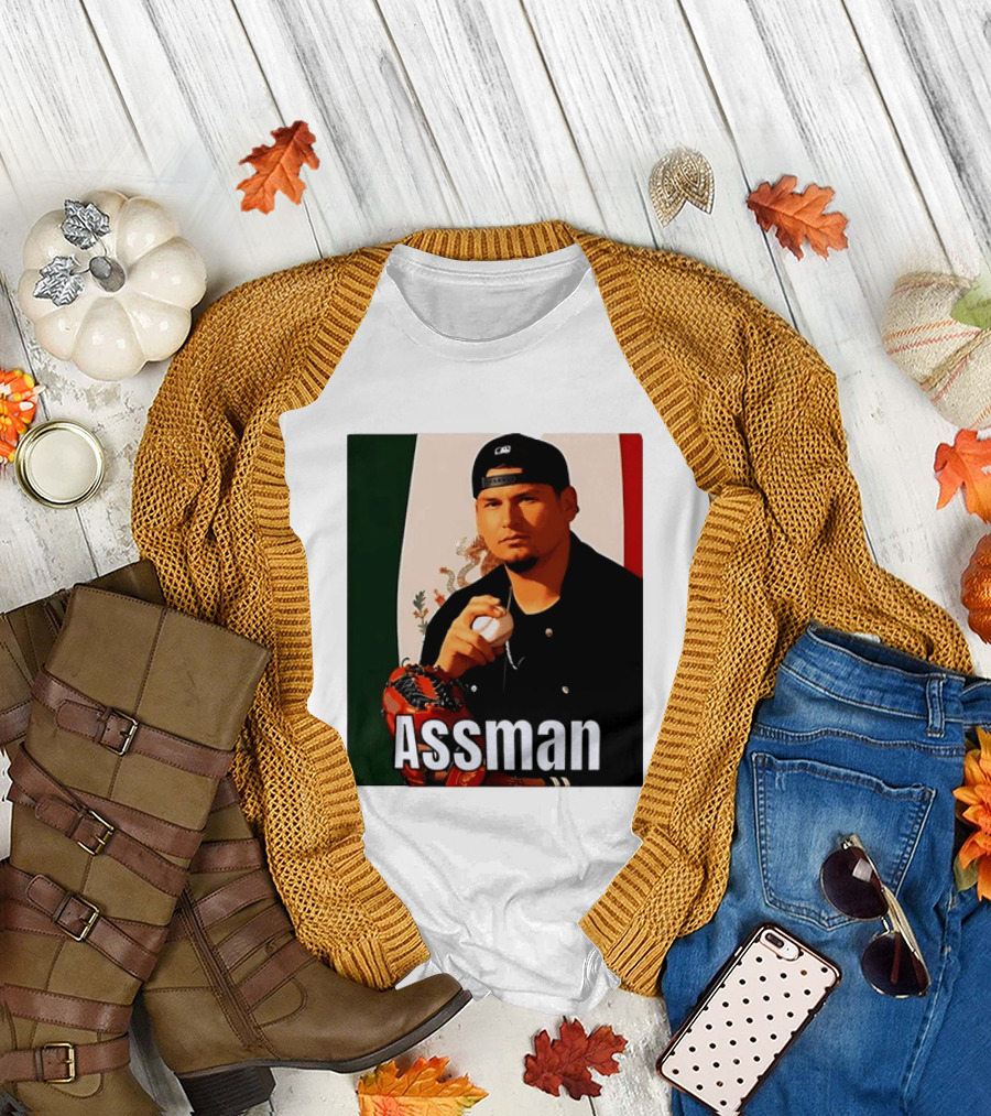 Assman Baseball Player Mexico Flag Baseball Glove Cap T-Shirt