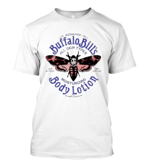 Authentic Buffalo Bill's All Skin Types Moisturizing Body Lotion Moth T-Shirt