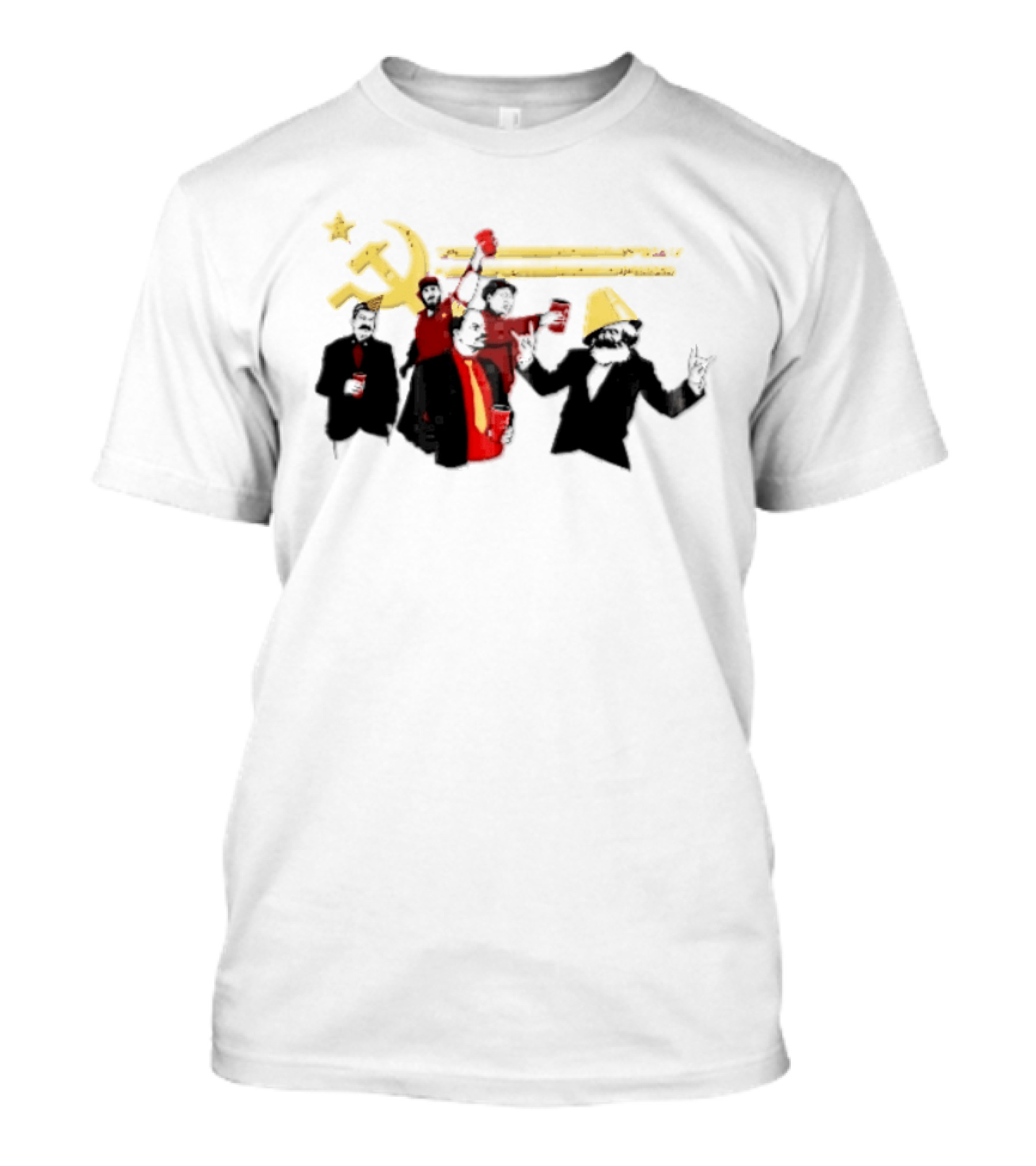 Communist Leaders Party Hammer Sickle Red Cups Star T-Shirt