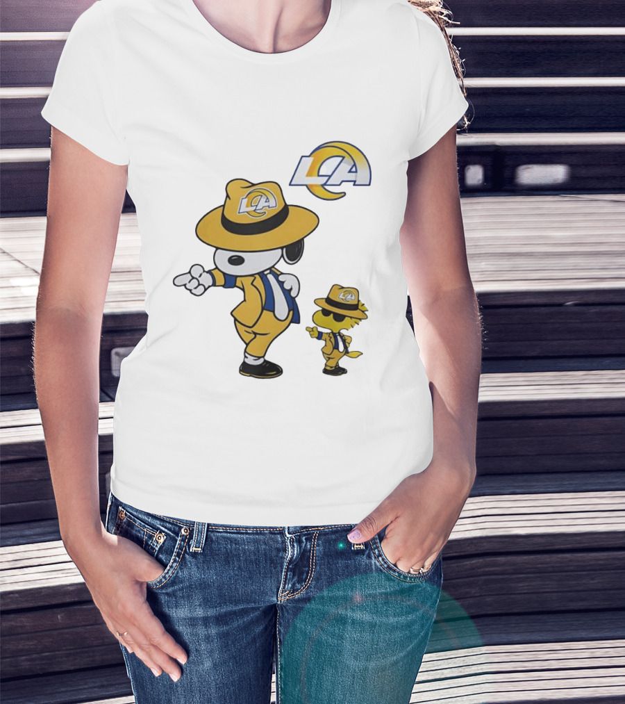 Los Angeles Rams Snoopy Woodstock LA Collaboration Dancing T-Shirt