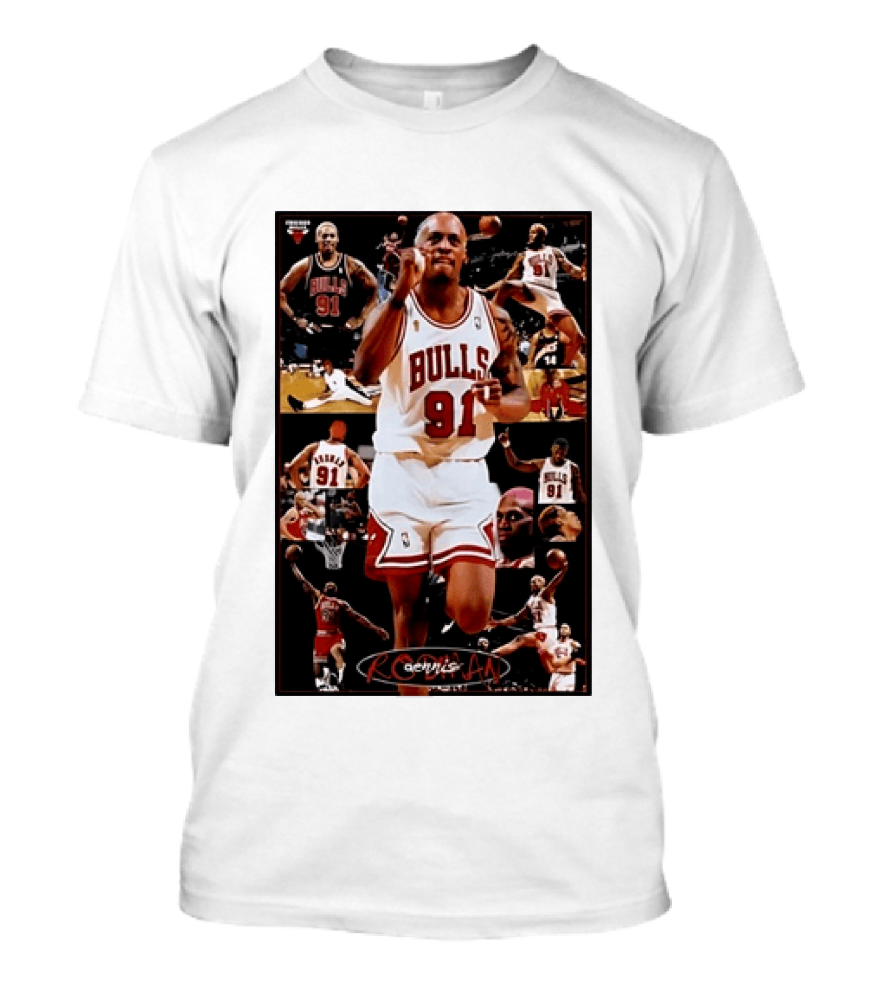 Dennis Rodman Chicago Bulls 91 Iconic NBA Basketball Highlights T-Shirt