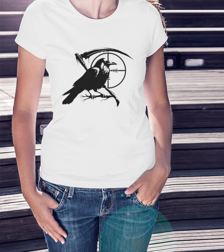 Grim Reaper Raven Sniper Scope Target T-Shirt