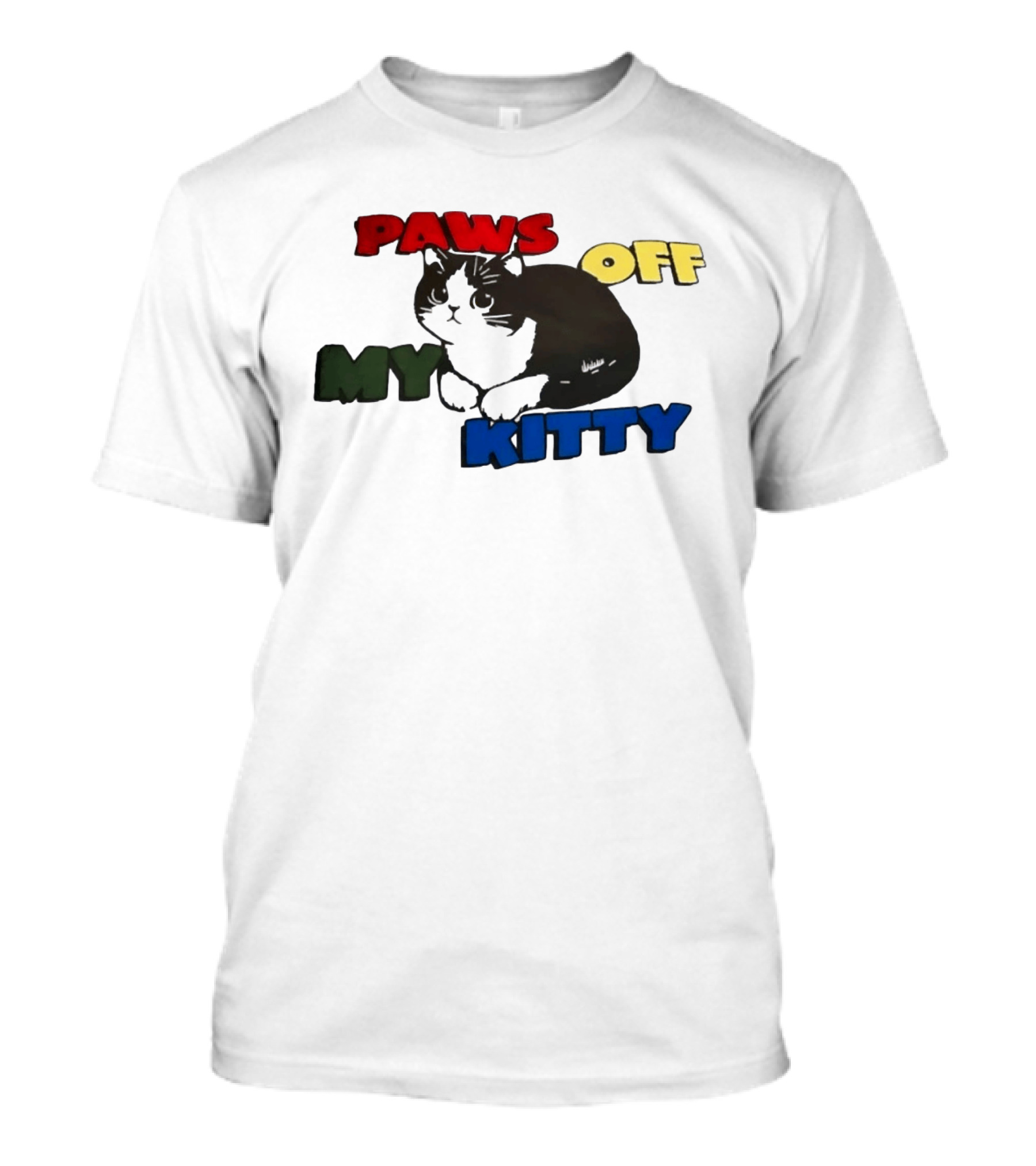 Paws Off My Kitty Cat Vintage Style Pet Lover T-Shirt