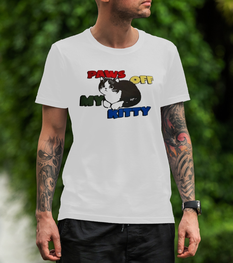 Paws Off My Kitty Cat Vintage Style Pet Lover T-Shirt