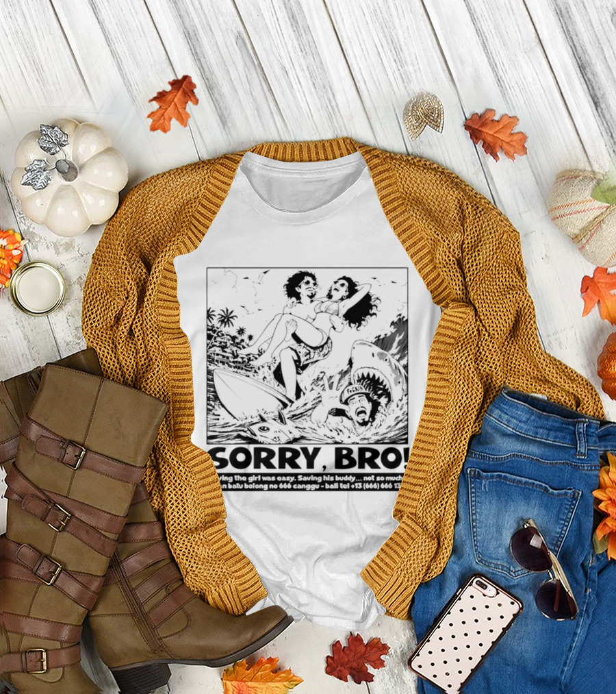 Sorry Bro Saving The Girl Was Easy Saving His Buddy Not So Much Vintage Comic Style Rescue Scene T-Shirt