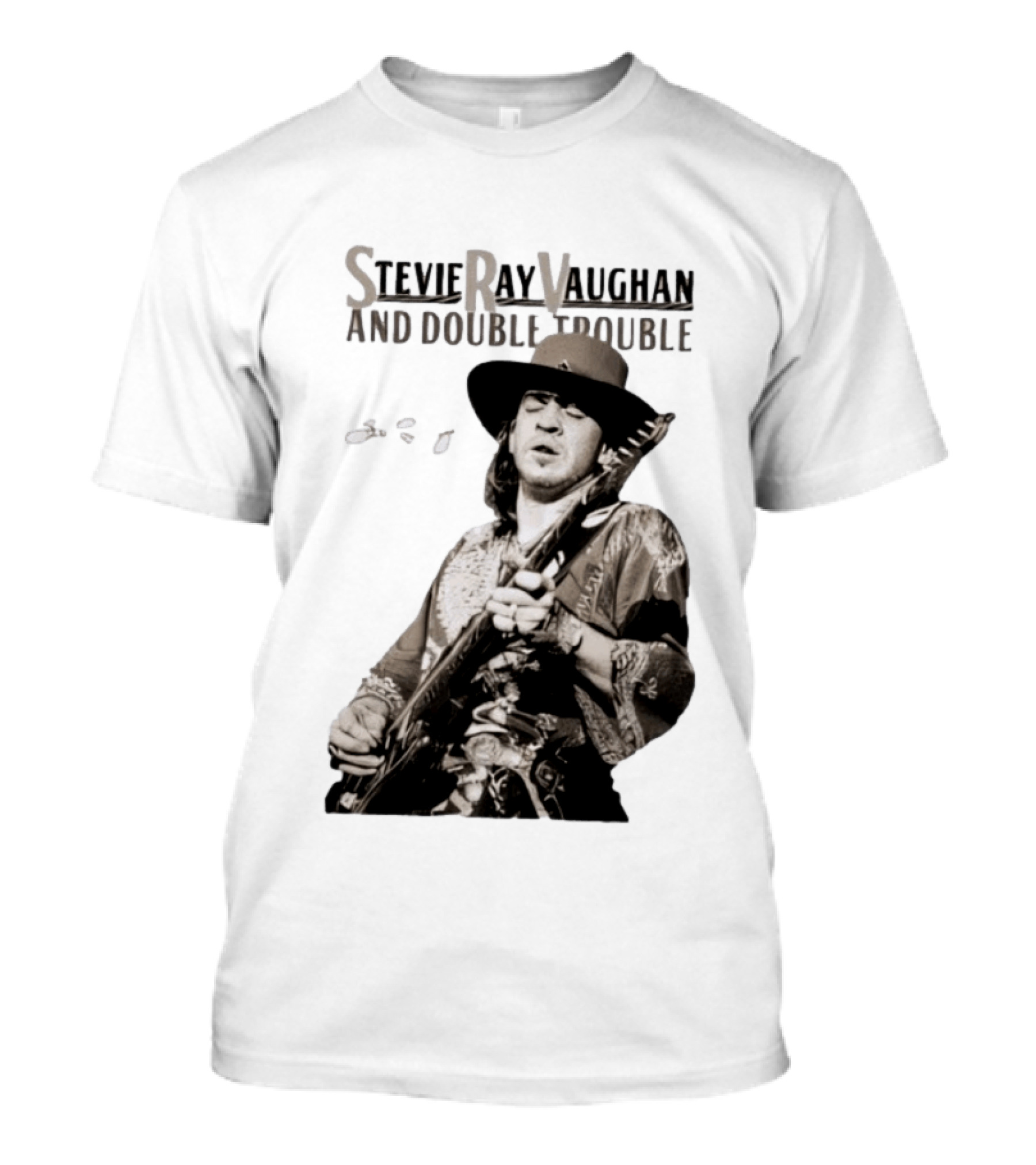 Stevie Ray Vaughan And Double Trouble Live Performance Image T-Shirt