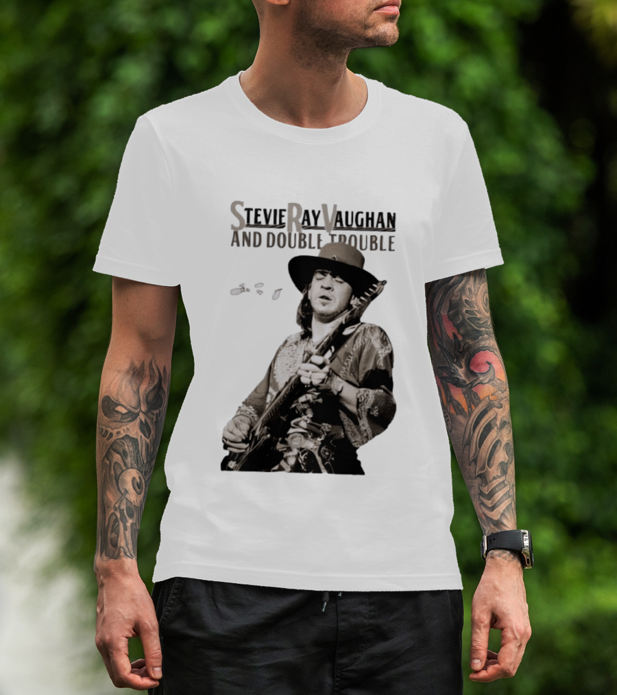 Stevie Ray Vaughan And Double Trouble Live Performance Image T-Shirt